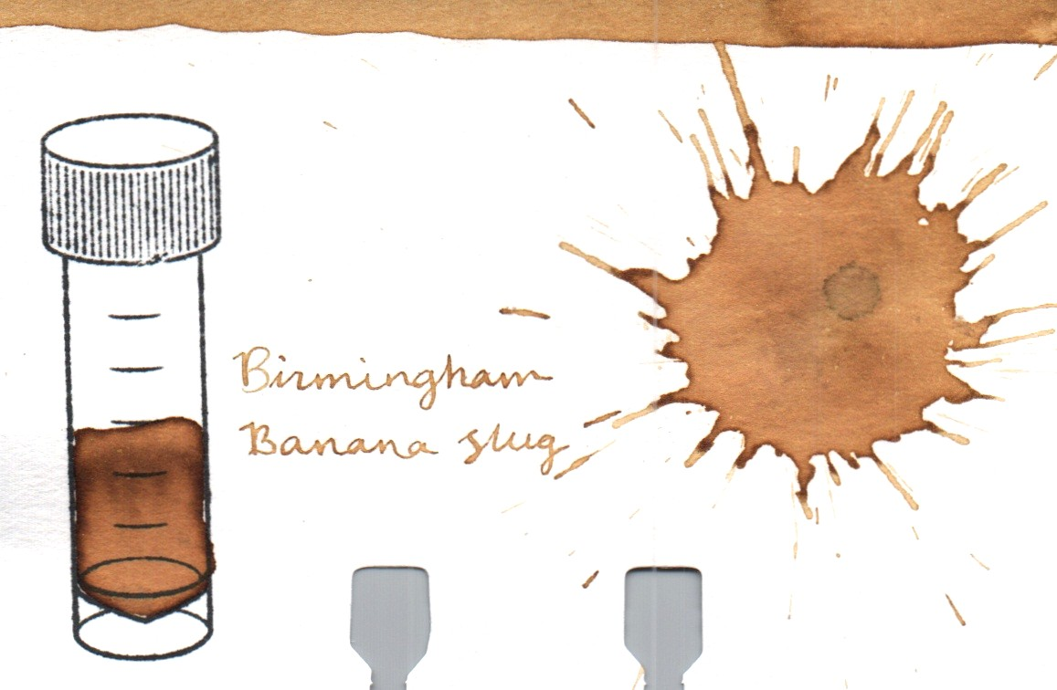 An ink swatch of Birmingham Pen Company – Banana Slug