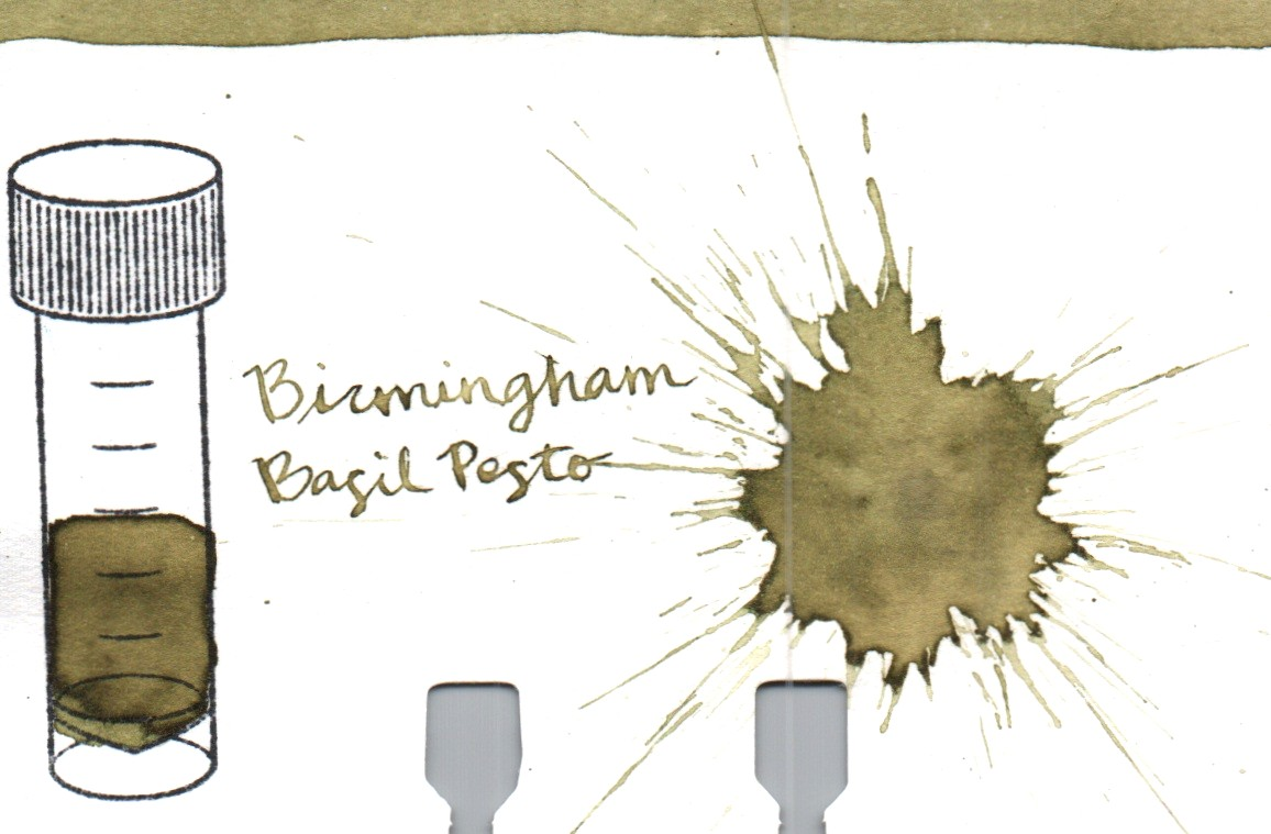 An ink swatch of Birmingham Pen Company – Basil Pesto