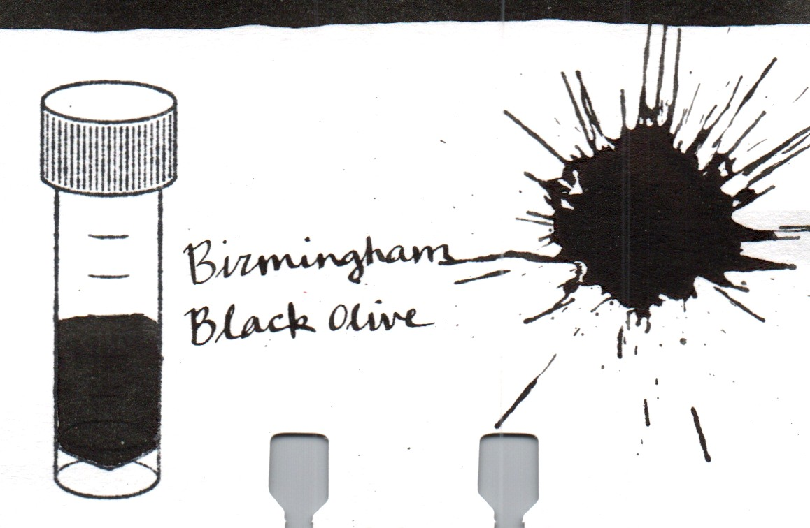 An ink swatch of Birmingham Pen Company – Black Olive