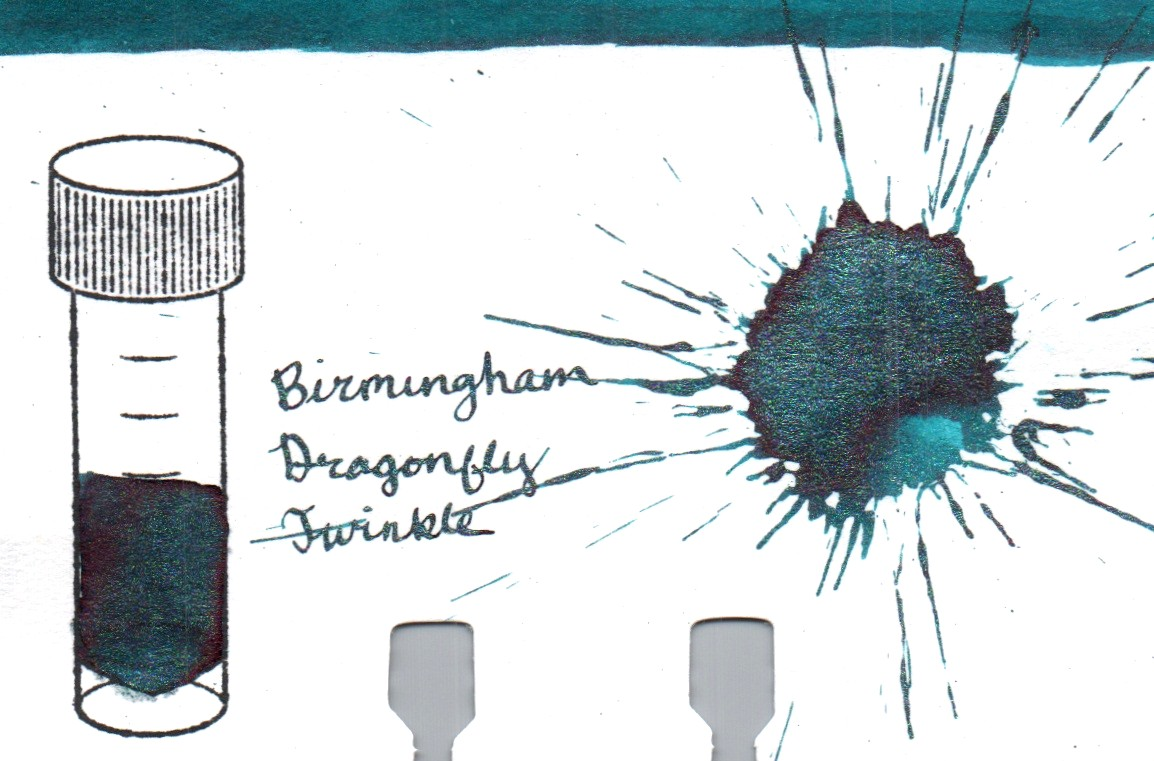 An ink swatch of Birmingham Pen Company – Dragonfly Twinkle