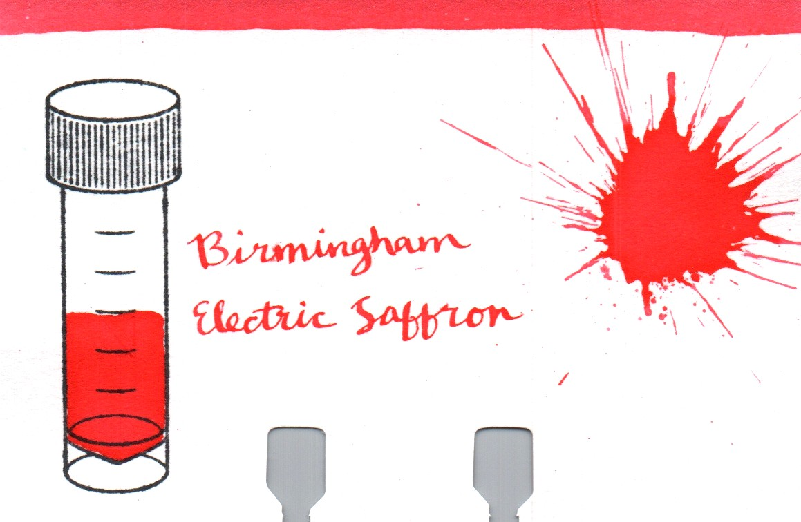 An ink swatch of Birmingham Pen Company – Electric Saffron