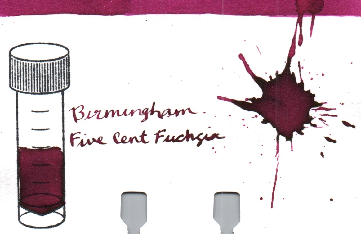 An ink swatch of Birmingham Pen Company – Five-Cent Fuschia