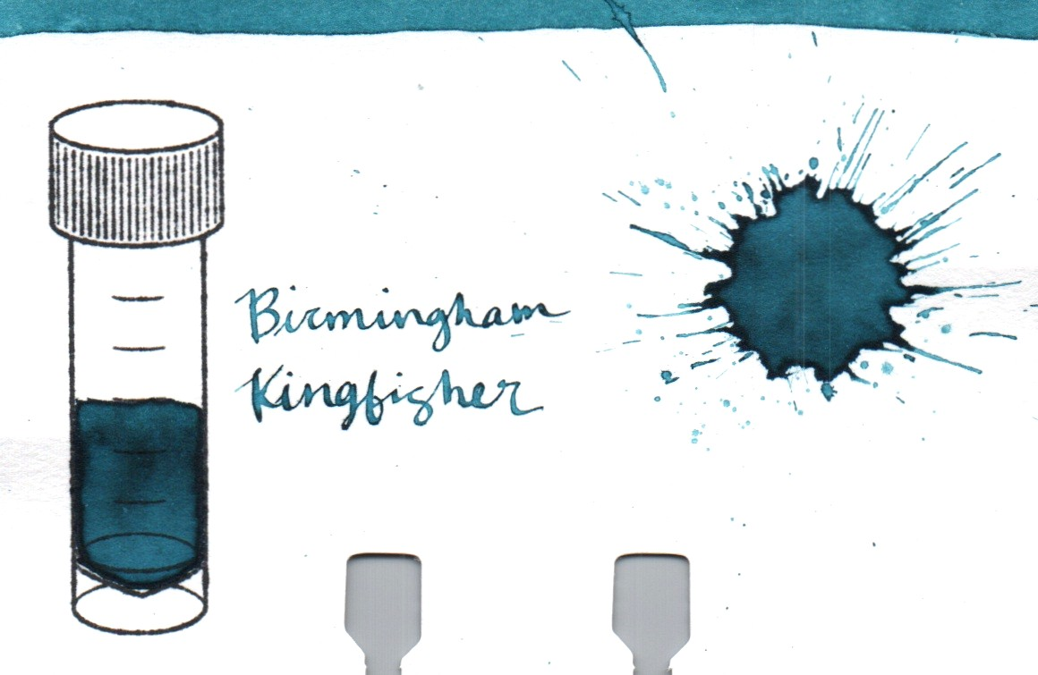 An ink swatch of Birmingham Pen Company – Kingfisher