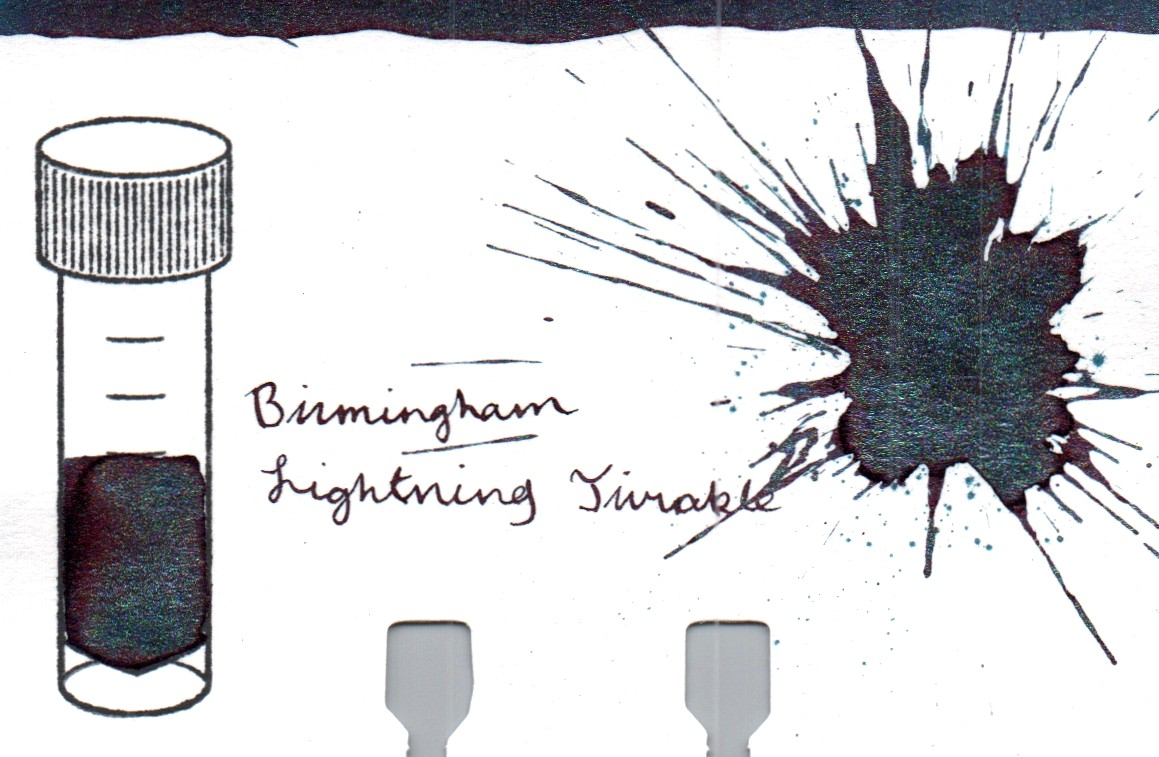 An ink swatch of Birmingham Pen Company – Lightning Twinkle