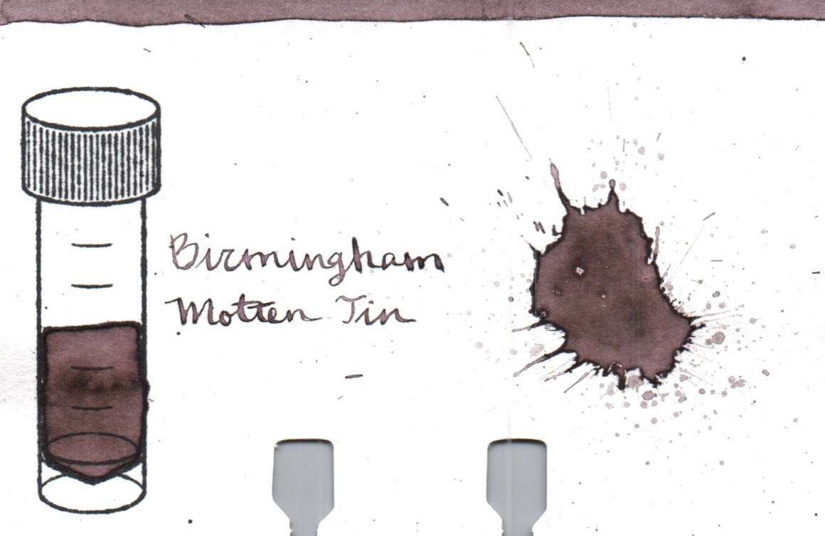 An ink swatch of Birmingham Pen Company – Molten Tin