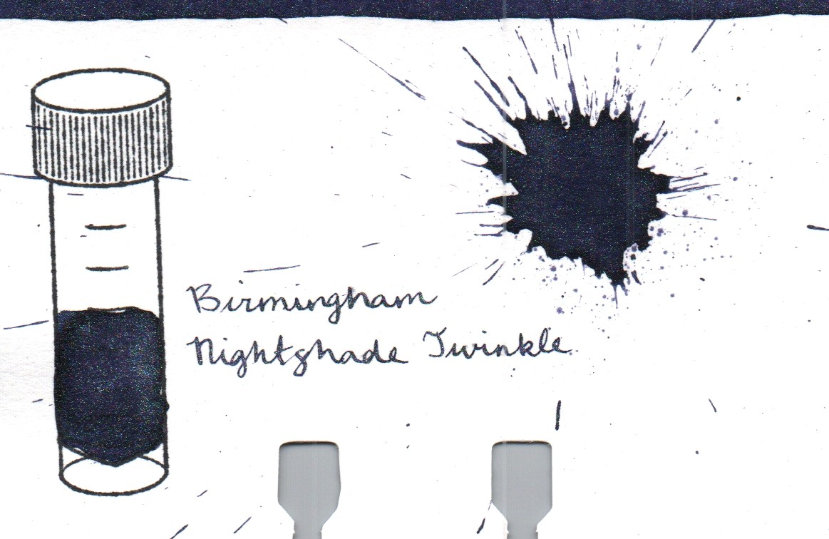 An ink swatch of Birmingham Pen Company – Nightshade Twinkle