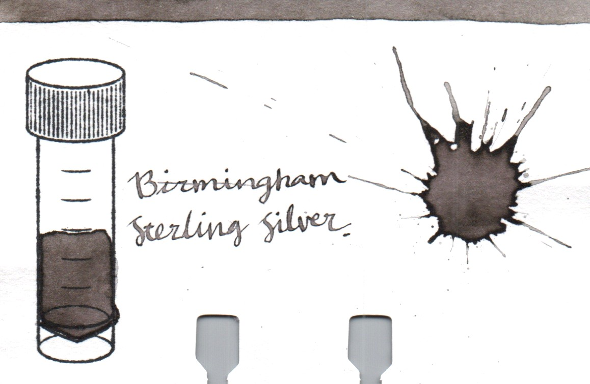 An ink swatch of Birmingham Pen Company – Sterling Silver