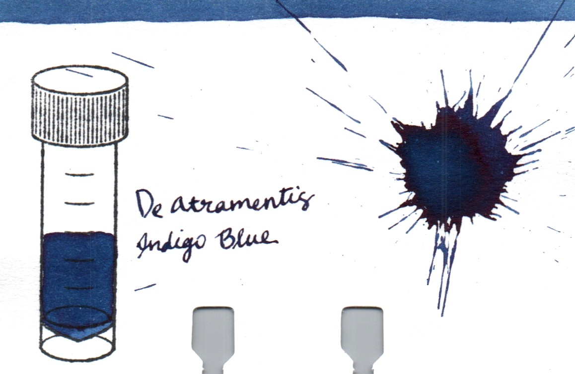An ink swatch of De Atramentis – Indigo Blue