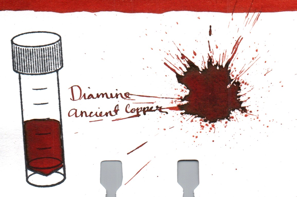 An ink swatch of Diamine – Ancient Copper
