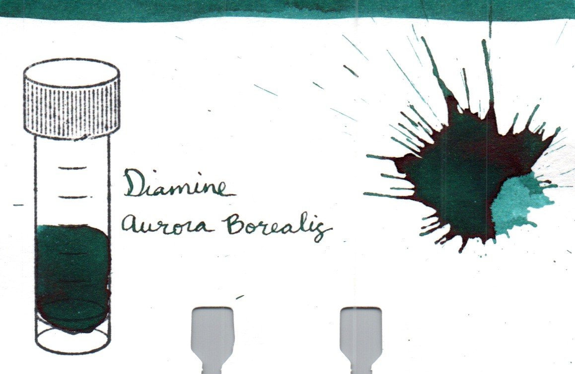 An ink swatch of Diamine – Aurora Borealis