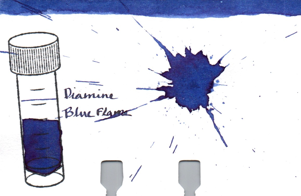An ink swatch of Diamine – Blue Flame