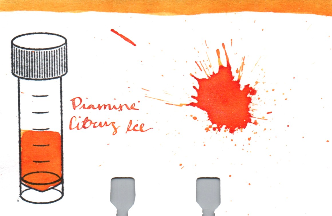 An ink swatch of Diamine – Citrus Ice