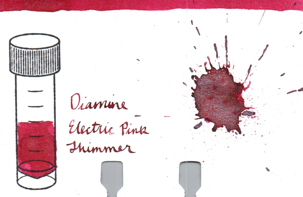An ink swatch of Diamine – Electric Pink