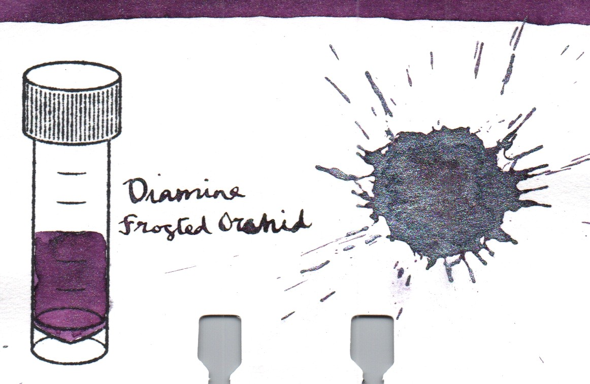 An ink swatch of Diamine – Frosted Orchid