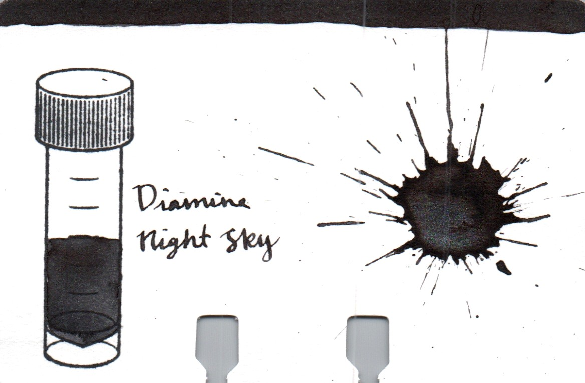 An ink swatch of Diamine – Night Sky