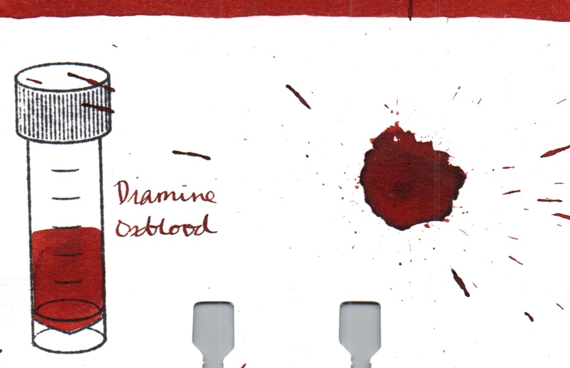 An ink swatch of Diamine – Oxblood