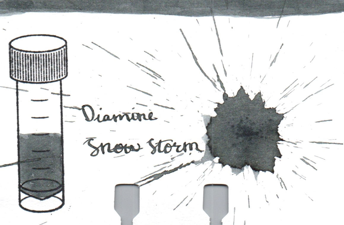 An ink swatch of Diamine – Snow Storm