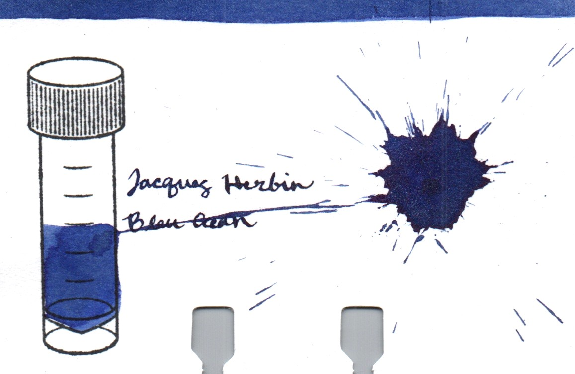 An ink swatch of Jacques Herbin – Bleu Ocean
