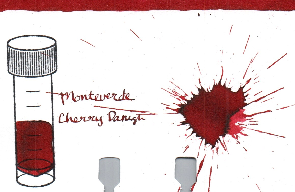 An ink swatch of Monteverde – Cherry Danish
