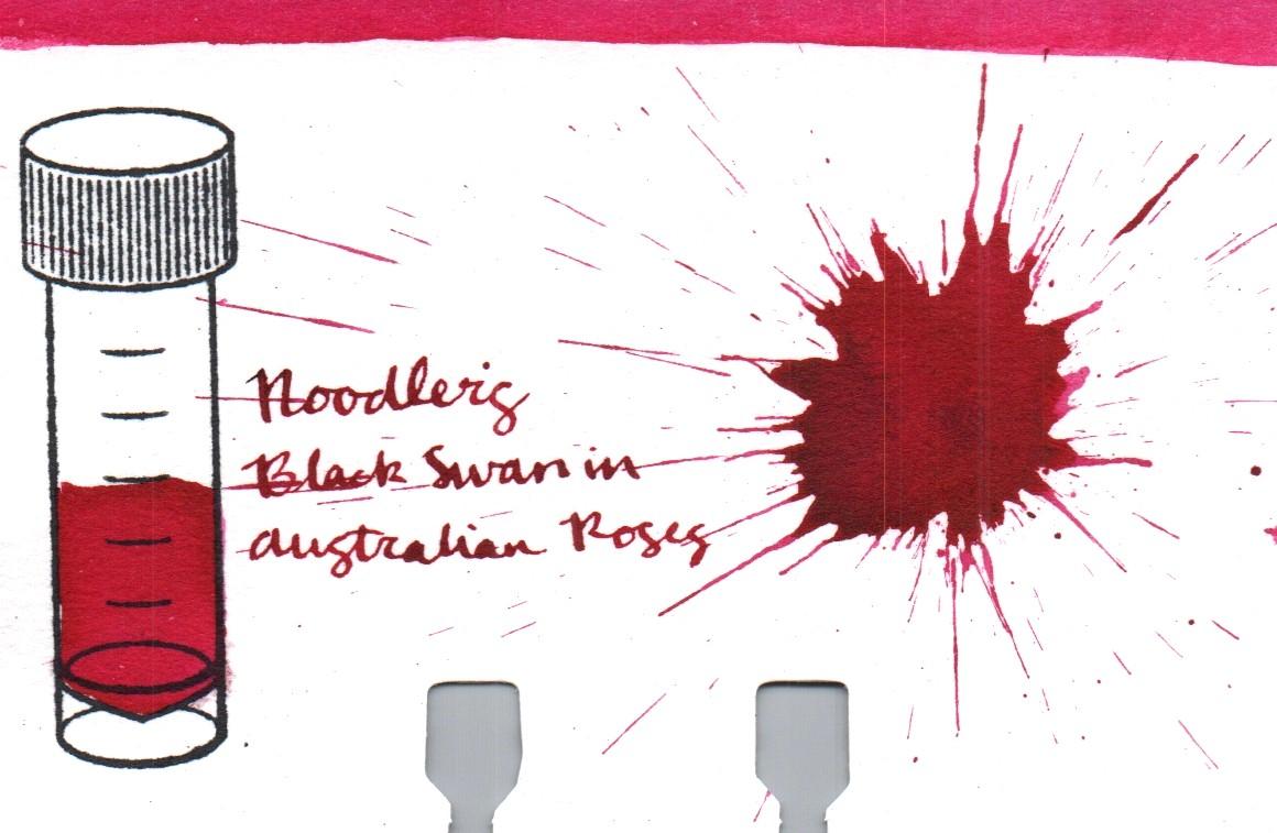 An ink swatch of Noodler's – Black Swan in Australian Roses