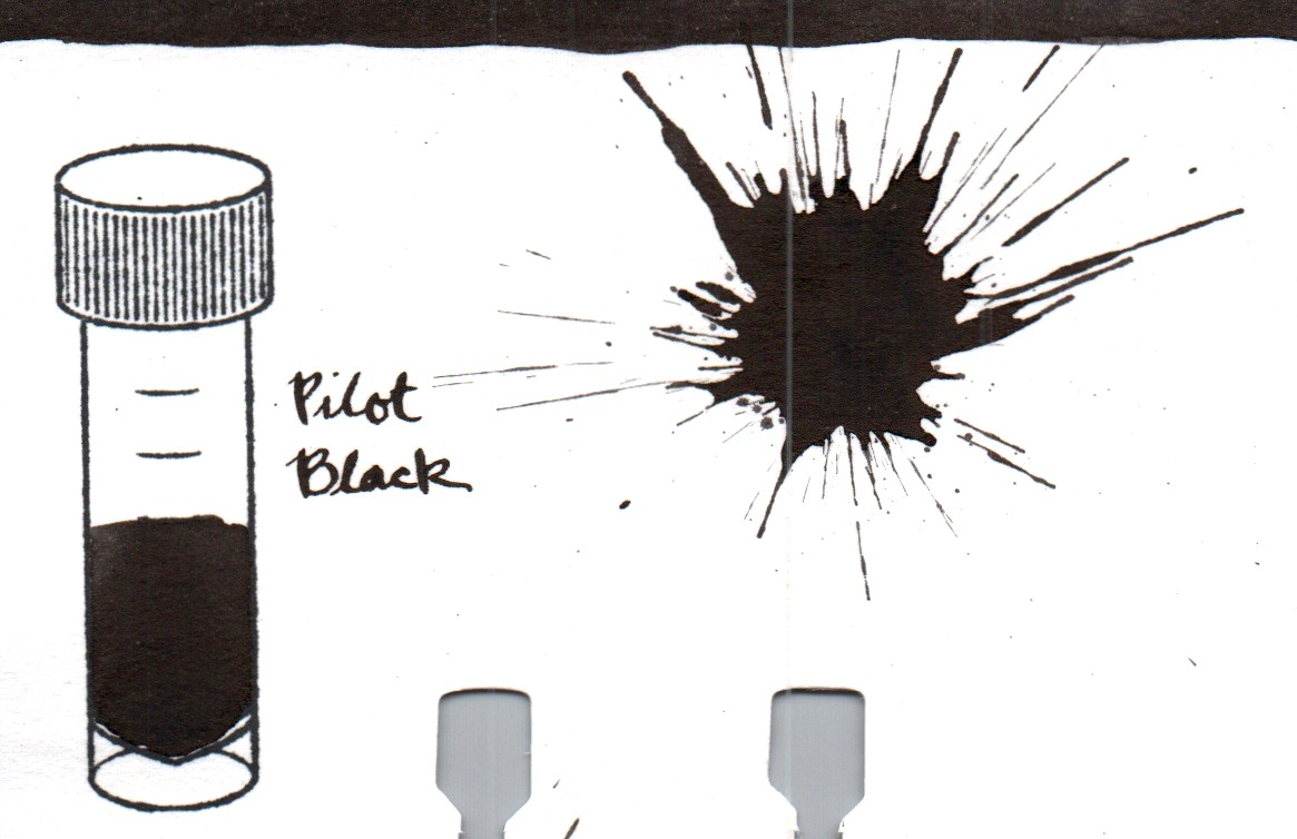 An ink swatch of Pilot Namiki – Black