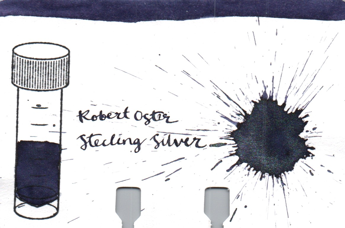 An ink swatch of Robert Oster – Sterling Silver