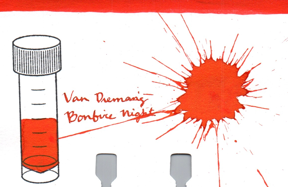 An ink swatch of Van Dieman's – Bonfire Night